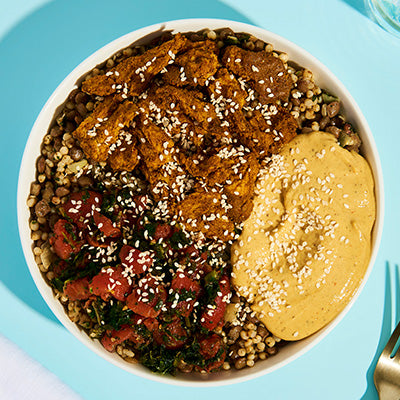 Seitan Shawarma & Hummus Bowl